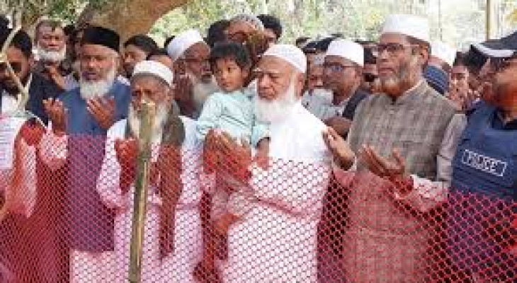 শেরপুরে সংঘর্ষে নিহত নেতার কবর জিয়ারত করলেন জামায়াত আমির